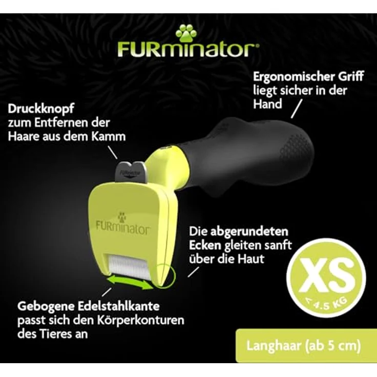 FURminator Fellbürste für langhaarige Schoßhunde, deShedding-Pflege Werkzeug - Preisvergleich – Bild 4