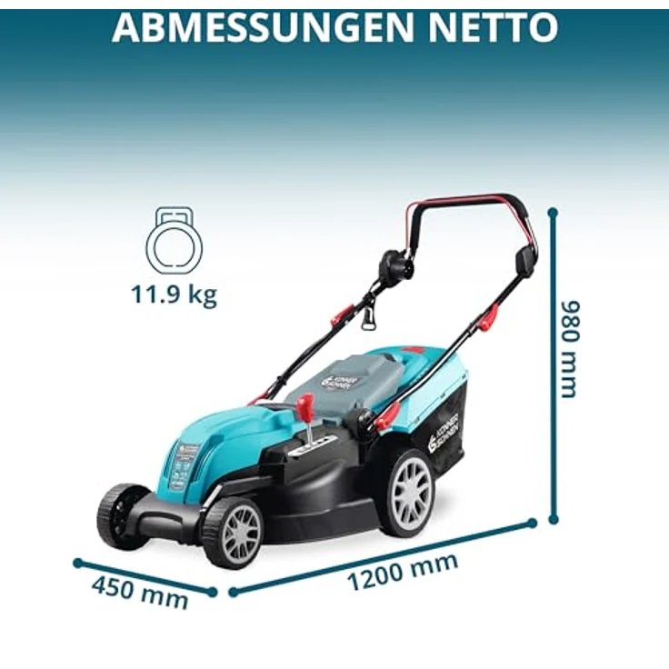 Könner & Söhnen Elektrorasenmäher KS 38LM, 38 cm Schnittbreite, 3250 U/min 1400 W, maximale Leistung ohne Unterbrechungen, schwarz-rot – Bild 9