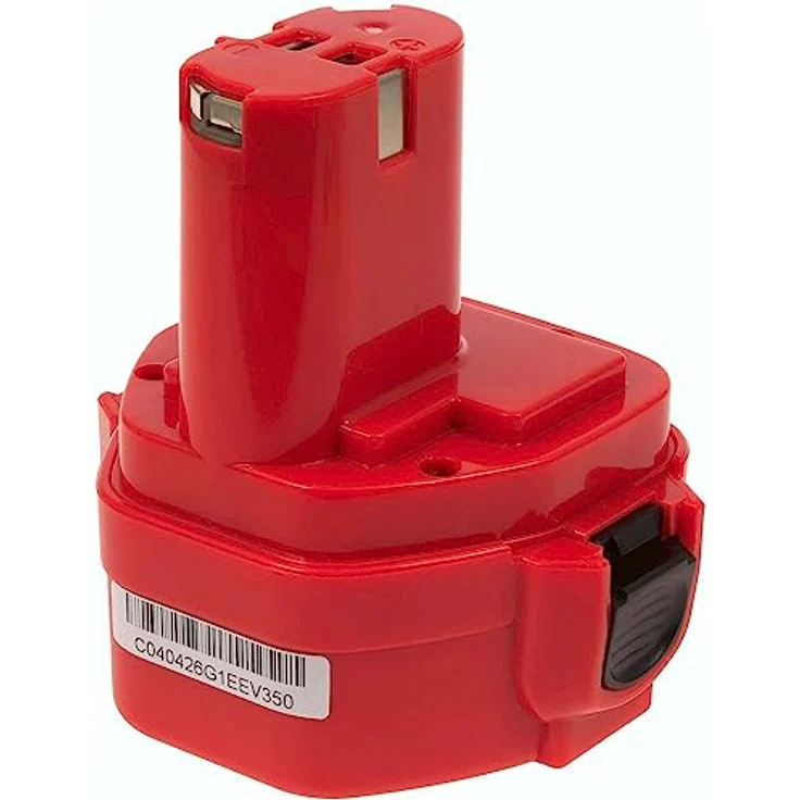 akku-net Akku für Makita Typ 1222, 12V, NiMH, hohe Kapazität 2000mAh/24Wh, robust, Rot – Bild 1