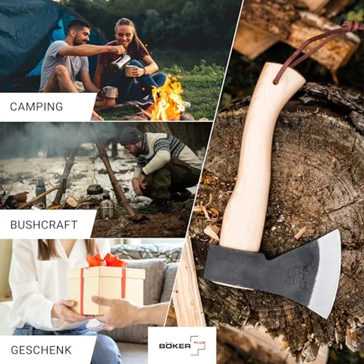 Böker Plus Axt Appalachian Origin Mini Axe Campingbeil Holzstiel, Kompaktes Beil aus Kohlenstoffstahl und Eschenholz, 25 cm – Bild 3