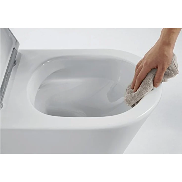 Bernstein Tiefspül-WC 1088R, wandhängend mit WC-Sitz, Abgang waagerecht, weiß glänzend, spülrandlos - Preisvergleich – Bild 6