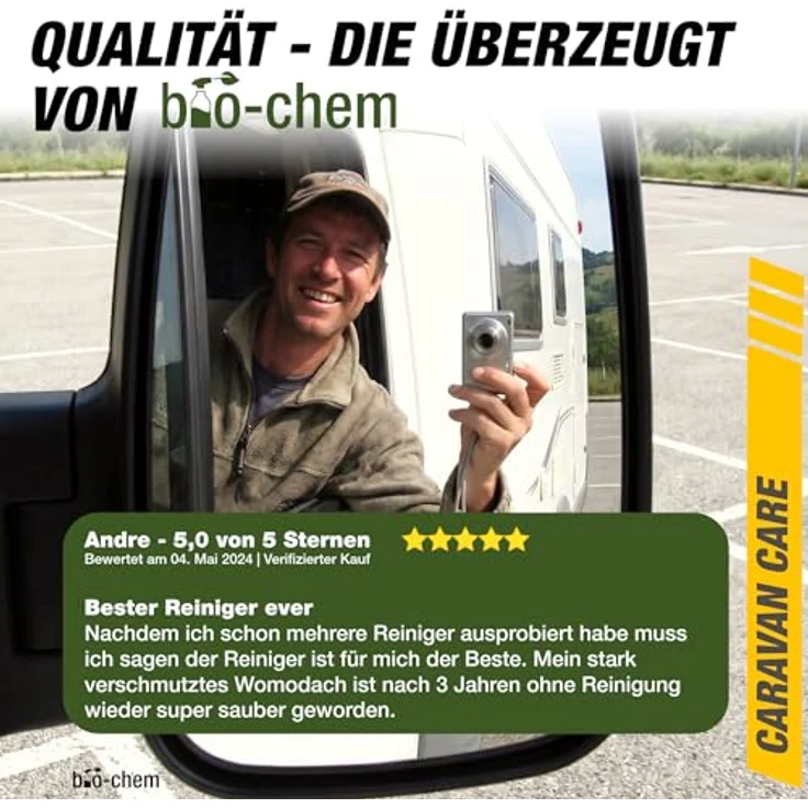 bio-chem bio-chem Caravan- & Wohnmobilreiniger 1L Konzentrat, extra stark Auto-Reinigungsmittel, entfernt Regenstreifen, Baumharz & Insektenrückstände – Bild 8