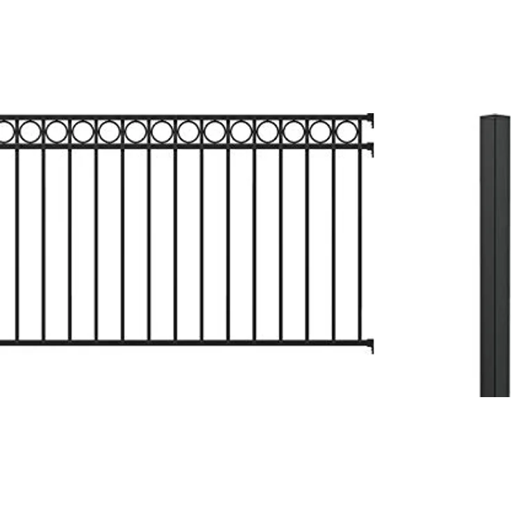 Alberts Zaunerweiterungsset Circle, Einbetonierbar, matt-schwarz, Höhe 120 cm, Länge 2 m – Bild 1