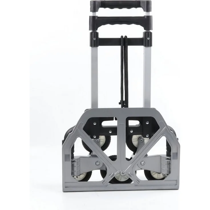 Fine Life Pro Treppensackkarre Klappbare Aluminium-Sackkarre mit 6-Rad-Treppensteiger-Funktion, max. Traglast 75 kg, 360° drehbare Räder