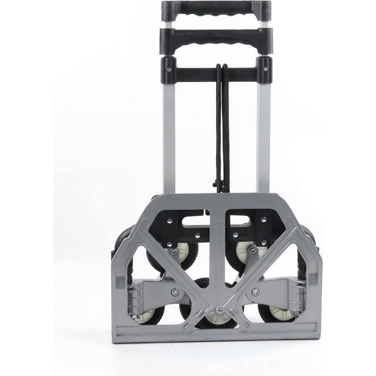 Fine Life Pro Treppensackkarre Klappbare Aluminium-Sackkarre mit 6-Rad-Treppensteiger-Funktion, max. Traglast 75 kg, 360° drehbare Räder