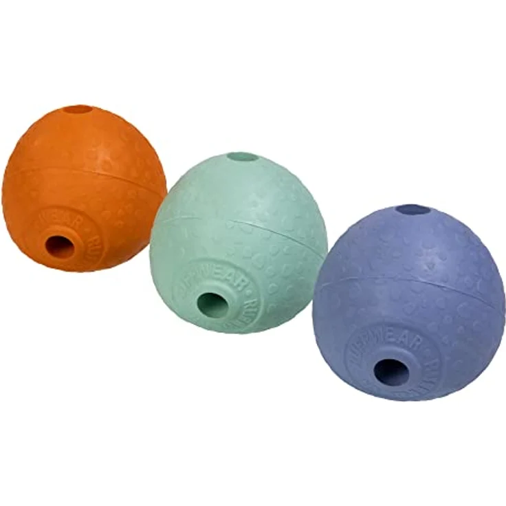 RUFFWEAR Huckama Hundespielzeug, Interaktives Pfeifen-Wurf-/Fang-/Apportierspiel aus Naturkautschuk, hüpfender eiförmiger Ball für drinnen und draußen, Langeweilebrecher, Campfire Orange – Bild 3