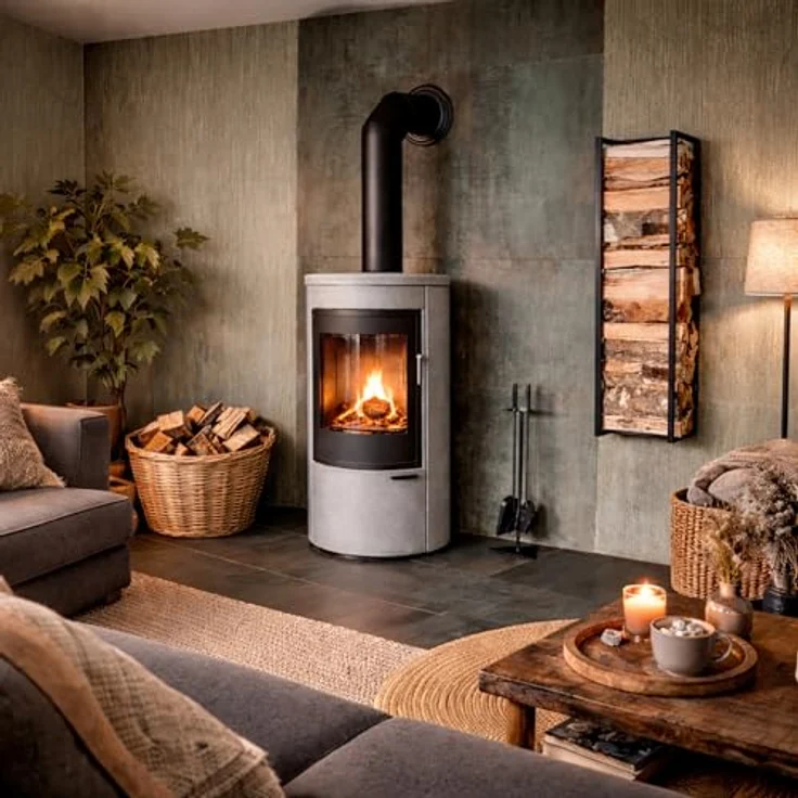 QUICK STAR Kaminholzregal, Metall Wandregal für Holzlager, 25x25x90 cm, schwarz pulverbeschichtet, stabil bis 135kg – Bild 3
