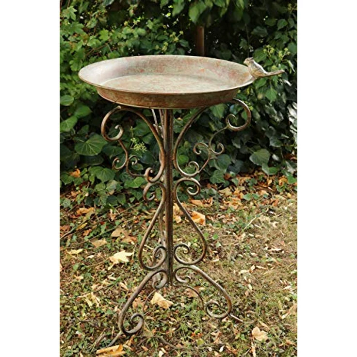 aubaho Vogeltränke Vogelbad Garten Vogelbecken Vogel Tränke Metall 75cm Futterplatz – Bild 2