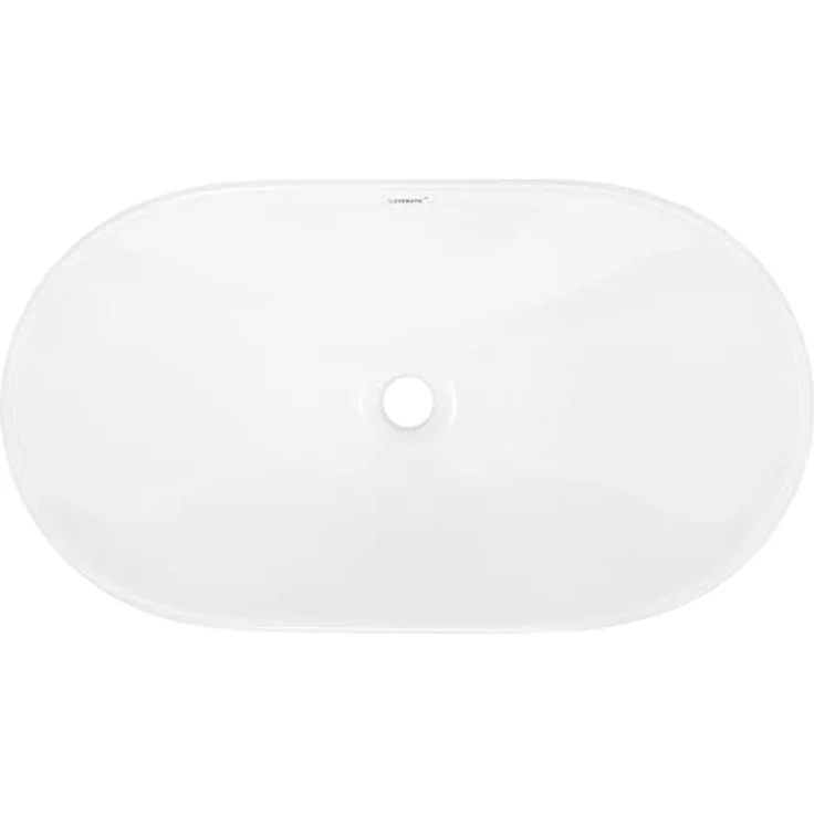 ECD-Germany Keramik Waschbecken, Weiß, Aufsatzwaschbecken mit Standard-Ablaufventil, 36.5x15.5x64 cm – Bild 2