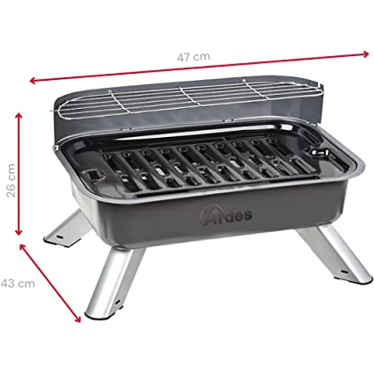 Poly Pool ARBBQ01 Elektrogrill, 2 kW mit 44 x 29 cm emailliertem Grill, Edelstahl-Heizspirale und abnehmbarer Fettauffangschale – Bild 3