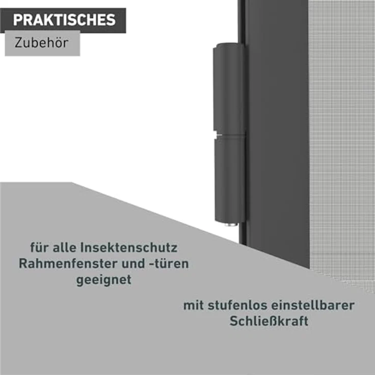 Windhager IS ALU Scharniere, 3 Stück mit stufenlos einstellbarer Schließkraft für Spannrahmenfenster und -türen – Bild 4