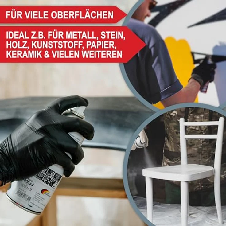 Onbest PREMIUM Lackspray 400 ml, hohe Pigmentierung, witterungsbeständig, Verkehrsw Weiß Glanz (RAL 9016) – Bild 6