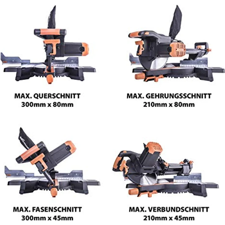 Evolution Power Tools - R255SMS+ Mehrzweck-Gleit-Gehrungssäge mit Plus Pack, 255 mm (230V) – Bild 3