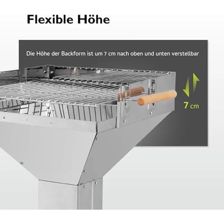 tepro Holzkohle-Trichtergrill Vista, Edelstahl, mit Belüftungssystem und komfortabler Arbeitshöhe von 86-90 cm, Maße 63 x 48 x 91 cm – Bild 4