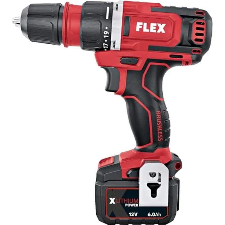 FLEX 2-Gang Akku-Bohrschrauber 12 V, bürstenlos, Gürtelclip, Bitgarage, 2,5/5,0 Ah Akkukapazität, leicht, kompakt – Bild 4