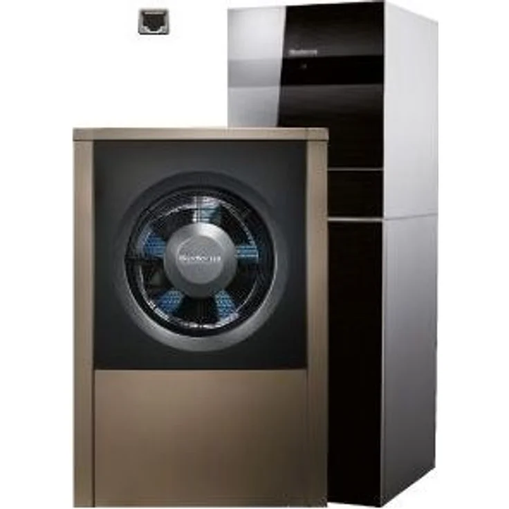 Buderus Logatherm Wärmepumpe WLW196i-4, reversibel, 2,79 kW bei A2/W35, integrierter 120 l Pufferspeicher, Schwarz