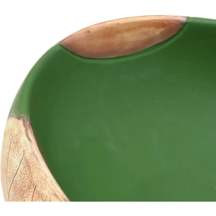 vidaXL Aufsatzwaschbecken Keramik, handgefertigt, Grün und Braun, Vintage-Stil – Bild 8