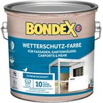 Bondex Wetterschutz Farbe Weiß 2,5 L für 23 m² | Extreme Deckkraft | Hervorragende Witterungsbeständigkeit | seidenglänzend | Wetterschutzfarbe | Holzfarbe