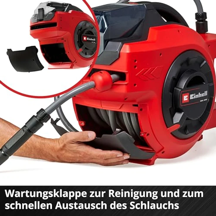 Einhell Schlauchtrommel GE-HR 18/30 Li-Solo, Automatisches Aufrollen, UV-beständiger Gartenschlauch, ohne Akku und Ladegerät – Bild 8