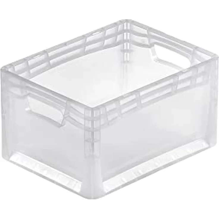 PROREGAL Transparenter Eurobehälter LightLine mit offenem Griff | HxBxT 22x30x40cm | 24 Liter | Eurobox, Transportbox, Transportbehälter, Stapelbehälter