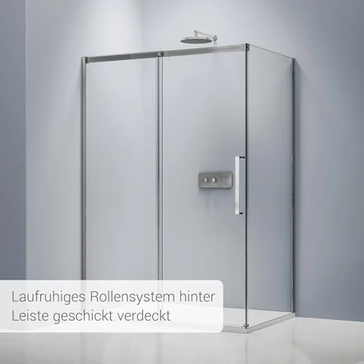 BERNSTEIN® Duschkabine DX906 FLEX, Eckdusche mit Schiebetür 120x90cm, 8mm ESG Klarglas mit NANO-Beschichtung, Chrom – Bild 3