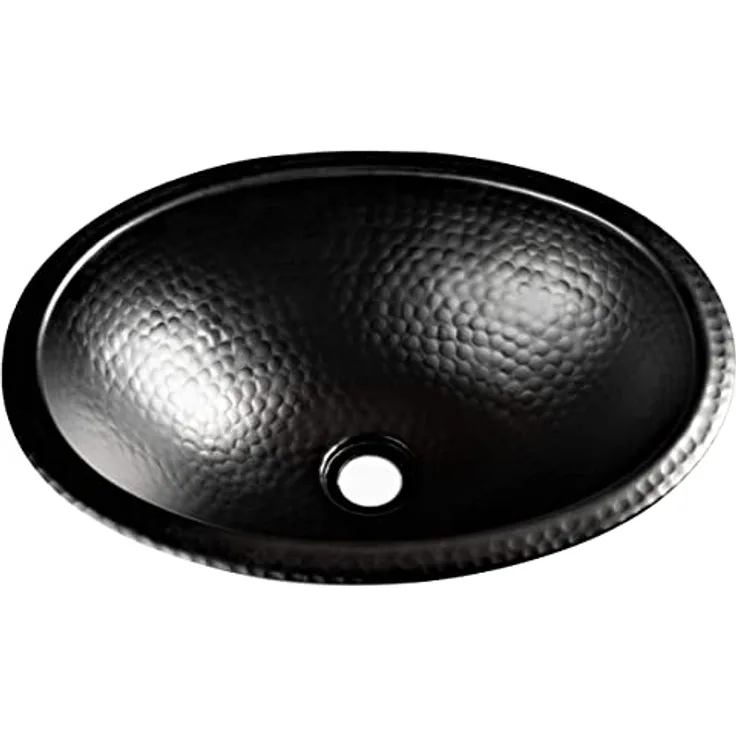 Monarch Abode 19103, matt, Schwarz, Waschbecken, oval, handgehämmert, 43,2 cm, 17 inches