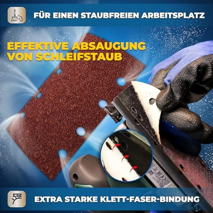 S&R Klett Schleifpapier Profi Set 93 mm x 185 mm, 35 Schleifbläter, 5 Körnungen für Schleifmaschine (5 x P40, 5 x P60, 5 x P80, 10 x P120, 10 x P240) – Bild 5
