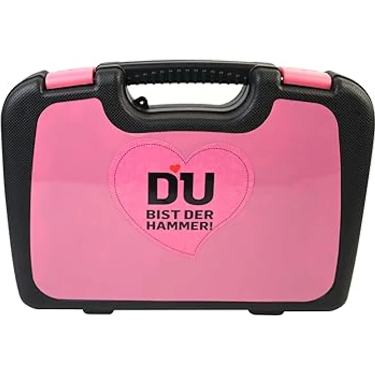P & K Werkzeugkoffer Personalisierter 136-teiliger Werkzeugkoffer Du bist der Hammer (136 St) in Pink – Bild 2