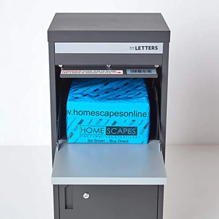 Smart Parcel Box L grau 42x39x103 cm, Briefkasten mit Rückholsperre, Paketentnahme vorne & hinten, wetterfest & rostfrei – Bild 5