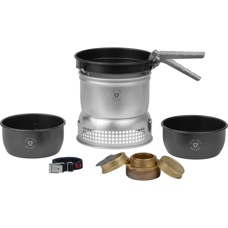 Trangia Campingkocher 27, Gaskocher für 1-2 Personen, ultraleichtes Aluminium mit Antihaft-Beschichtung, 745 g