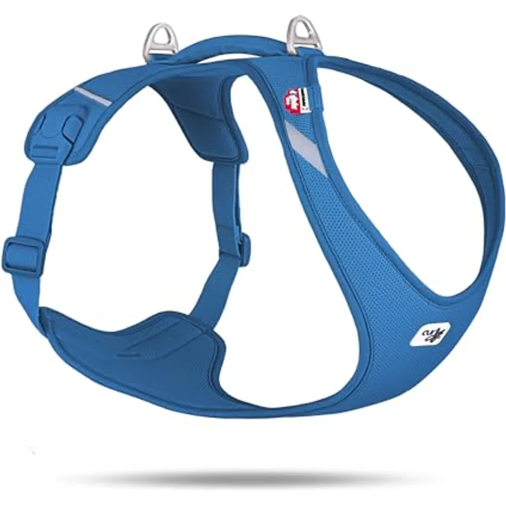 Curli Belka Harness Air-Mesh Blue 4XL - Hundegeschirr mit TailoBlue Ergo Fit, EASY GRIP BUCKLE und Cooling-Effekt