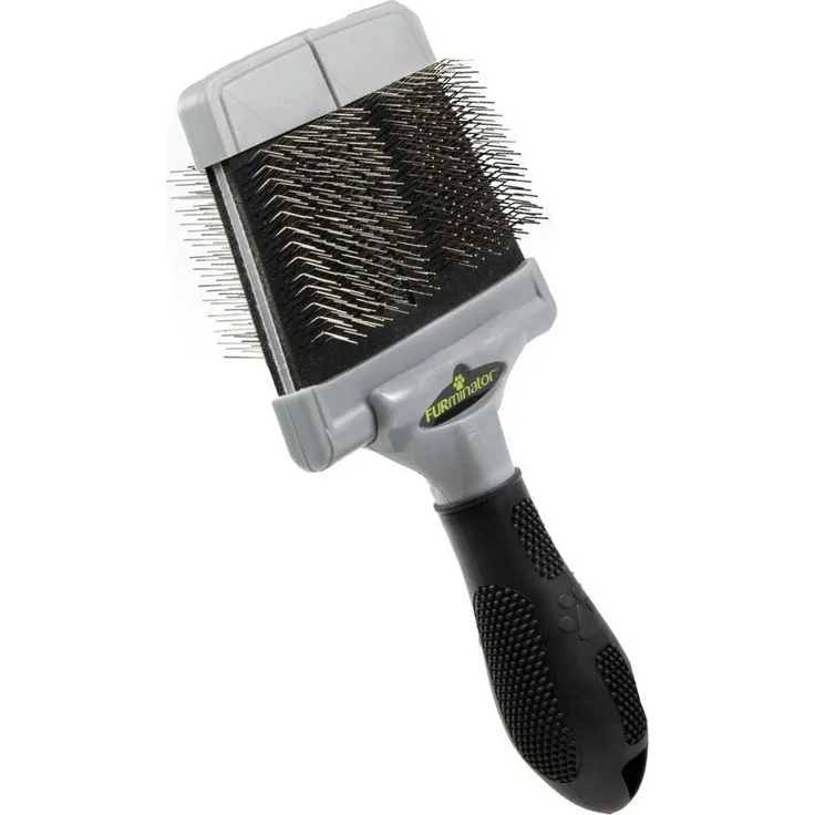 FURminator Zupfbürste Furminator® Zupfbürste mit harten Borsten, Metall, (1-tlg), Optimal für mittellanges bis langes Fell, Silber - Preisvergleich