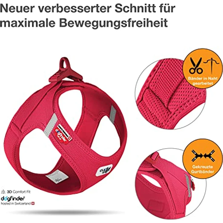 Curli Vest Harness Clasp Air-Mesh, PN2805, Rot, M – Bild 2