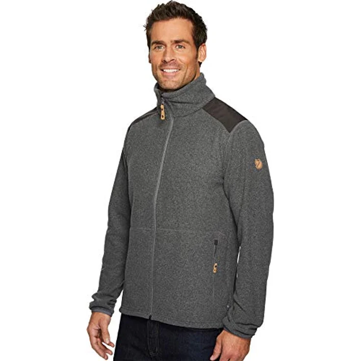 Fjällräven Fleecejacke Sten, Recycling-Polyester in melierter Optik, schwarz – Bild 2