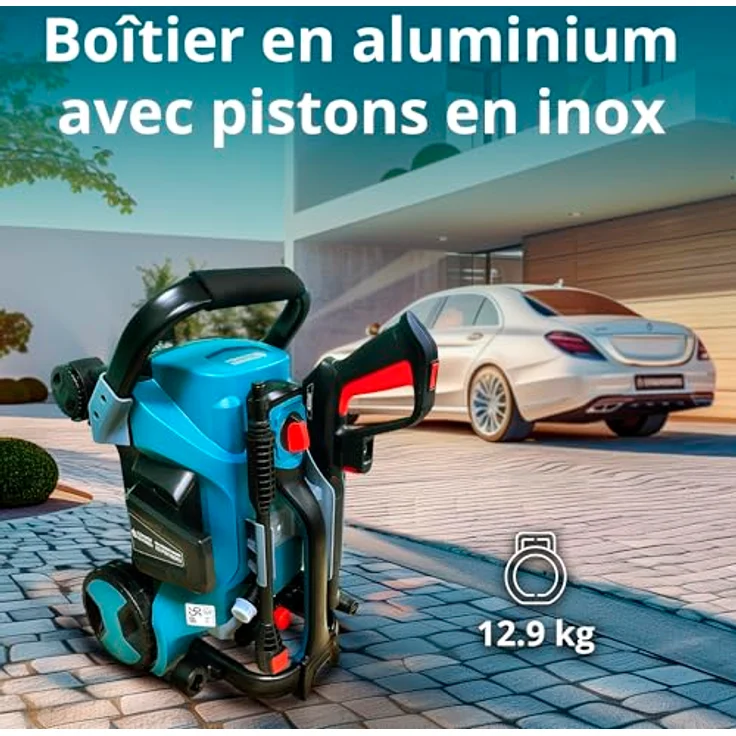 Könner & Söhnen Hochdruckreiniger KS PW160HV, 160 bar max. Druck, 336 l/h Fördermenge, Auto-Start/Stopp-System, 8 m Hochdruckschlauch, Aluminiumgehäuse – Bild 5