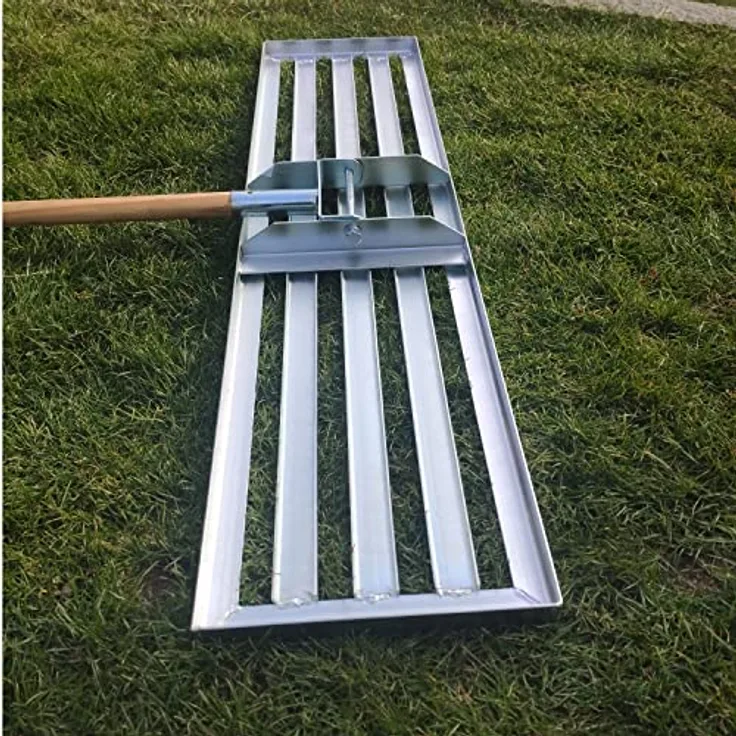 SattesGrün XXL Profi Rasenrakel 100x26cm, verzinkter Stahl, zum Sanden Abziehen Levelingrake Garden Tool