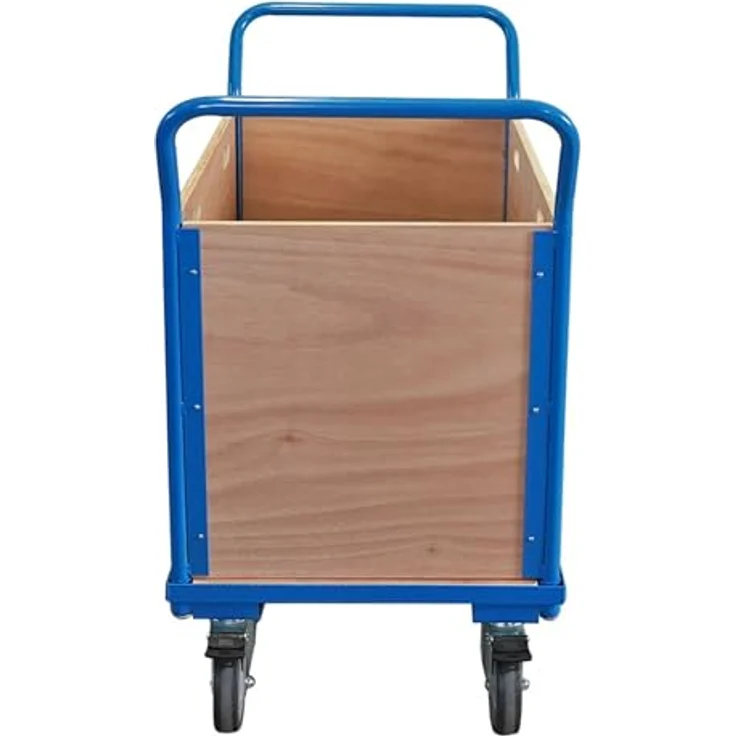 PROREGAL® Transportwagen Plattformwagen mit abnehmbaren Holzwänden, 102x113x60cm, Traglast 400kg, robuster Stahlrahmen, lichtblau – Bild 9