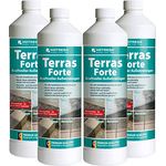 HOTREGA Terras Forte kraftvoller Außenreiniger Konzentrat 1 l - Kraftreiniger, Steinreiniger, Hofreiniger, Terrassenreiniger, Natursteinreiniger, Mengen:4