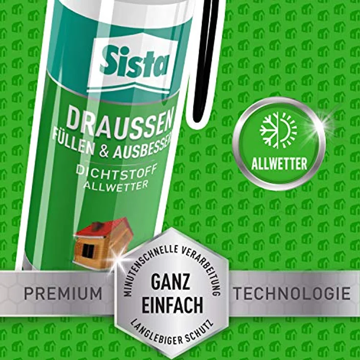 Sista DRAUSSEN Füllen & Ausbessern, transparenter Polymer Dichtstoff für den Außenbereich, wetterfest und überstreichbar, 1x100ml Spender – Bild 3