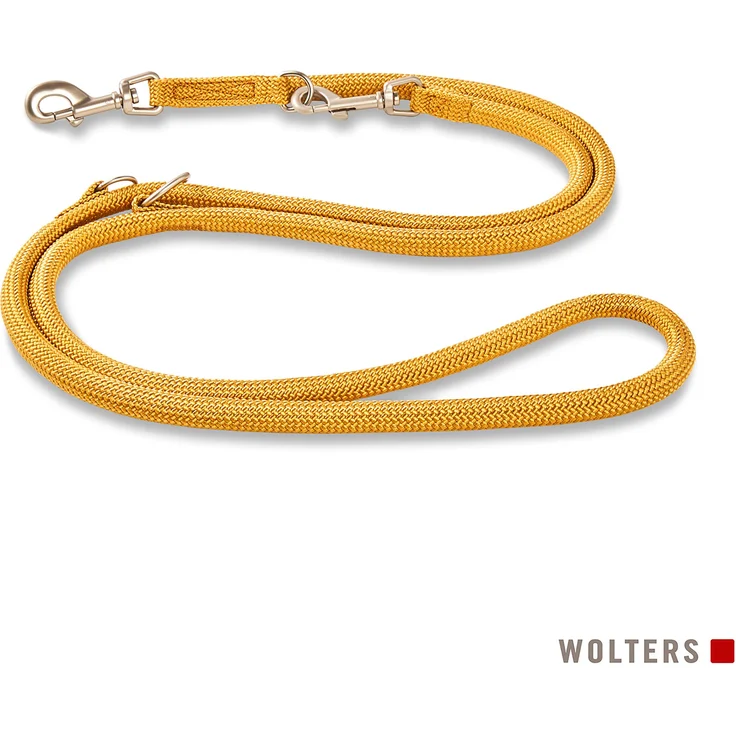 Wolters K2-Tauprogramm Führleine 200 cm x 1,3 cm, strapazierfähige Hundeleine aus robustem Nylongewebe, curry gelb – Bild 1