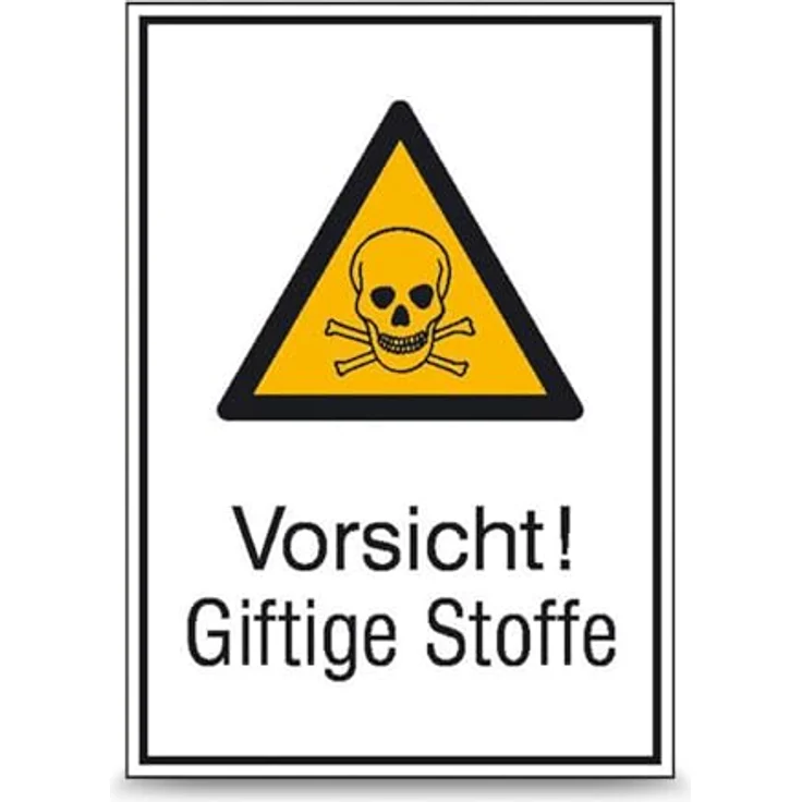 Betriebsausstattung24 Warn-Kombischild "Vorsicht! Giftige Stoffe", geprägtes Aluminiumschild, 26,2 x 37,1 cm, UV- & witterungsbeständig, für Innen- und Außenbereich – Bild 1