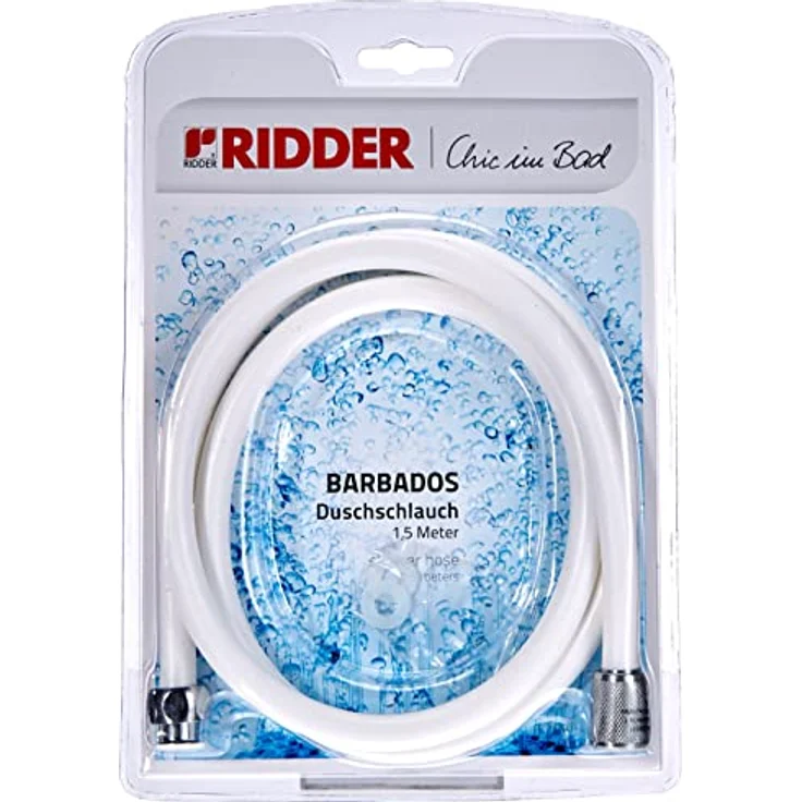 RIDDER Brauseschlauch, Duschschlauch ca. 1,5 m Barbados, weiß, PVC | Rostfrei | KTW zertifiziert – Bild 4