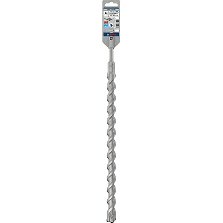 Bosch PRO SDS plus-5X Hammerbohrer, 24x400x450 mm, für Stahlbeton, langlebig mit 4-schneidiger Wolframkarbid-Spitze