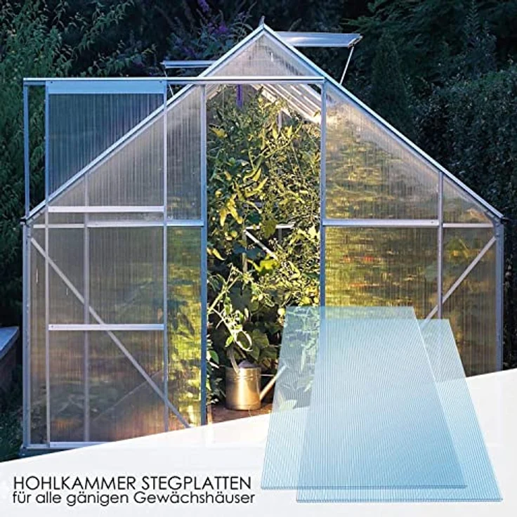 Kaiser plastic Gewächshaus »Gewächshausplatten 14 Stk., 1210 x 605 mm, 10,25 m2,Xtra Strong, Polycarbonat (PC) Doppelstegplatte - Hohlkammerplatte« – Bild 4
