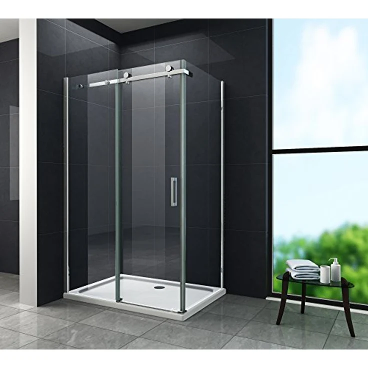 Glasdeals Duschkabine TELA 120 x 80 x 195 cm, rahmenloses Design aus 8 mm ESG ohne Duschtasse, hohe Stabilität und Langlebigkeit – Bild 1