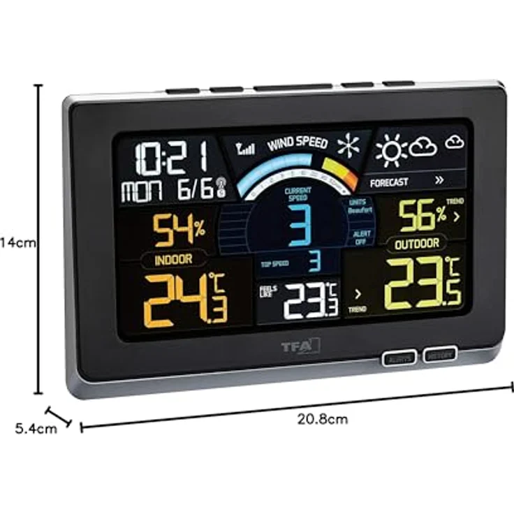 Funk-Wetterstation Spring Breeze TFA 35.1140.01 Funk Windmesser Farbdisplay – Bild 4