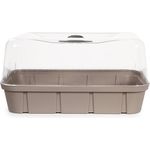 ONDIS24 Gewächshaus Anzucht Gewächshaus Mini, Frühbeet mit Belüftung, transparentem Deckel, 6 L Pflanzvolumen, Holznachbildung - Balkon, Jungpflanzen.