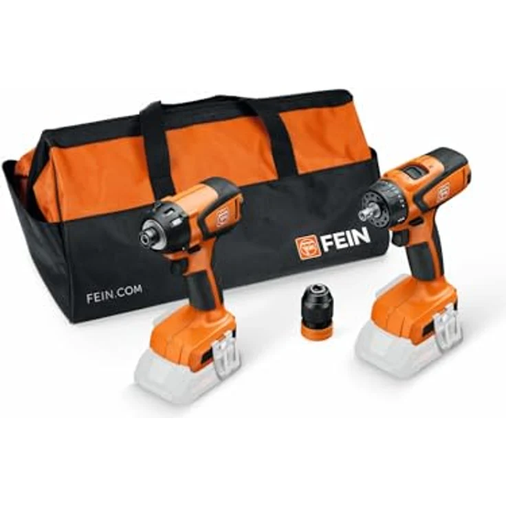 Fein Vorteils-Combo ASCD 18-200 W4 & ASCM 18 QSW AS, Akku-Schlagschrauber und Akku-Bohrschrauber mit 210 Nm Drehmoment und bürstenlosem Motor, inkl. QuickIN-System, Nylon-Tasche – Bild 1