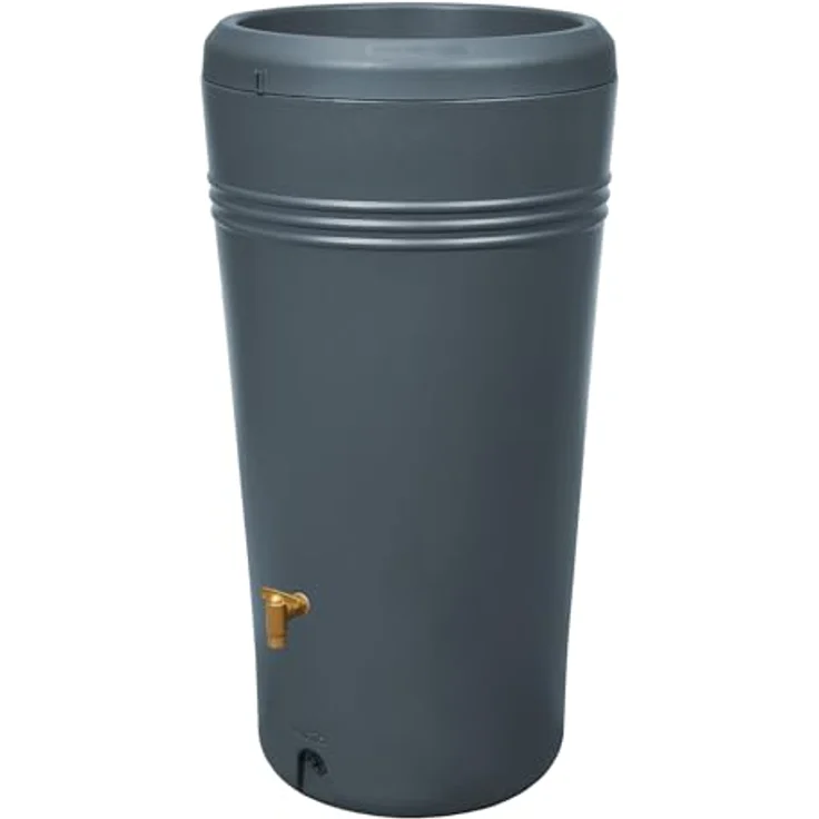 4rain Azura 2in1 Regenspeicher Regentonne 230 Liter Graphite Grey inkl. Pflanzschale, UV-stabil und witterungsbeständig – Bild 3