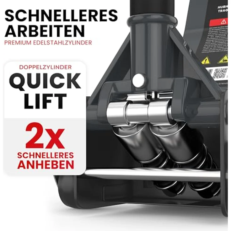 GENTOR Wagenheber 3T Ultra Flach, hydraulischer Rangierwagenheber mit 75-505mm Hubhöhe, anthrazit – Bild 3